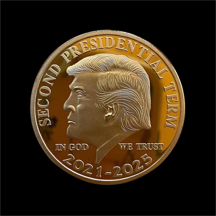 1PC US Donald Trump Gold Commemorative Coin "Second Presidential Term 2021-2025