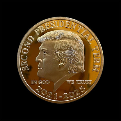 1PC US Donald Trump Gold Commemorative Coin "Second Presidential Term 2021-2025