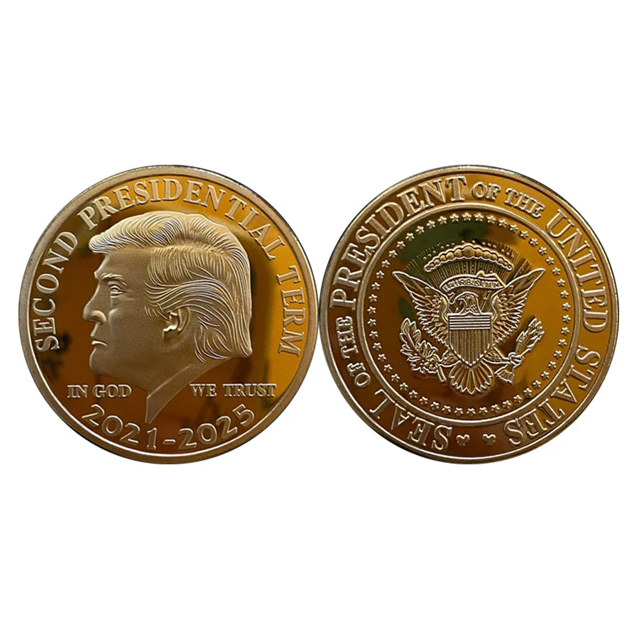 1PC US Donald Trump Gold Commemorative Coin "Second Presidential Term 2021-2025