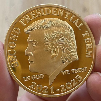 1PC US Donald Trump Gold Commemorative Coin "Second Presidential Term 2021-2025